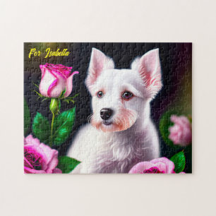 Collectie van zoete honden en Rozen Legpuzzel