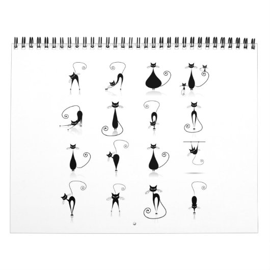 Collectie van zwarte katten kalender (Hoes)
