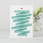 Collectie voor huwelijksuitnodiging Modern Ribbon Kaart (Staand voorkant)