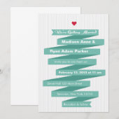 Collectie voor huwelijksuitnodiging Modern Ribbon Kaart (Voorkant / Achterkant)