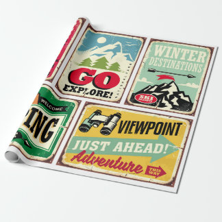 Collectie voor wandelborden en kampeerborden. Voor Cadeaupapier