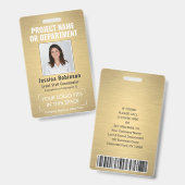 Collectief Logo ID QR Barcode geborsteld goud Badge (Front & Back)