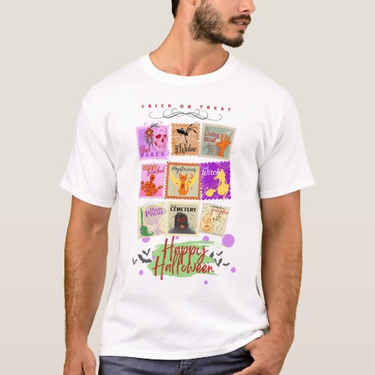 Collecties met een gebroken halloween stempel met t-shirt (Voorkant)