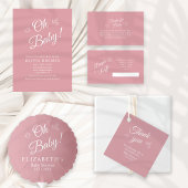 Étiquette d'adresse Rose Poussiéreuse Cœurs Dessin