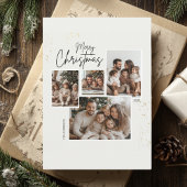 Gepersonaliseerde Merry Christmas Four-Photo Colla Schort