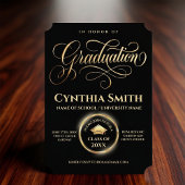 Invitation Elegant Black & Gold Graduation