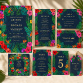 Invitation Conception Florale Tropicale | Menu Hibiscus & Feu