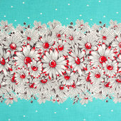 50s Border Print Daisies Feestuitnodiging Kaart