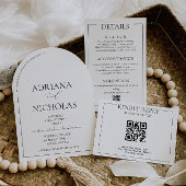 Invitations En Acrylique Mariage noir et blanc simple