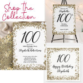Elegant 100th Birthday Invitation For Her in Gold