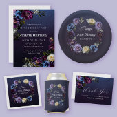 Serviette En Papier 100e anniversaire Personnalisé Moody Purple Flower