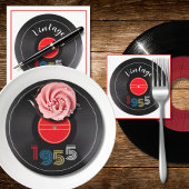 Retro Stripe Vinyl Record 1955 70e anniversaire