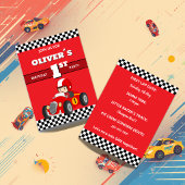 Affiche de fête de voiture de course pour 1er anni