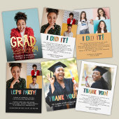 Invitation En Aluminium Grad 2023 audacieuse fête de graduation 4 photo or