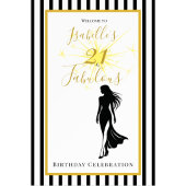 Invitation d'anniversaire 21 ans Noir & Or
