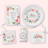 Invitation Soirée florale rose élégant 30e anniversaire