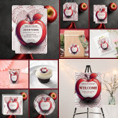 3D-appel van ons Geometrisch Baby shower van het O Bedankkaart