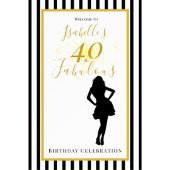 Bannière d'anniversaire 40 ans & Fabuleuse Noir &