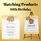 Assiettes En Carton 40e anniversaire blanc or nom de parties scintilla