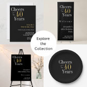 Serviette En Papier 40e anniversaire Soeurs à 40 ans Black Gold Party