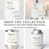 Invitation 40e Anniversaire Golf Cheers Bières Mini Fête