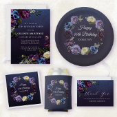 Serviette En Papier 40e anniversaire Personnalisé Moody Purple Flower