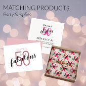 Serviette En Papier 50 et fabuleux 50e anniversaire Fun Fun Fact Pink