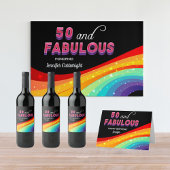 Sticker Rond 50 et Fabulous Rainbow 50th Birthday Party