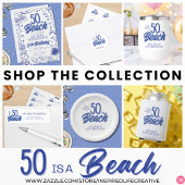 Whimsical Hand Drawn Doodle 50e Strand Verjaardag Kaart