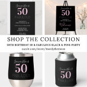 50e anniversaire Personnalisé noir rose