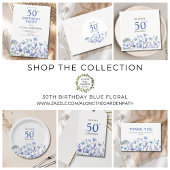 Serviette En Papier 50e anniversaire Blue Floral