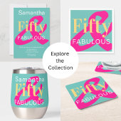 50e verjaardagsfeest Gepersonaliseerde Bold Bright Blikjeskoeler