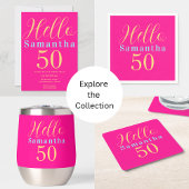 Serviette En Papier Fête Hot Pink 50e anniversaire