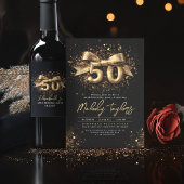 Banderoles Black and Gold Parties scintillant 50 Bonne fête d