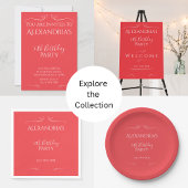 Invitation 50e fête d'anniversaire Modern rose Coeurs rouges