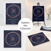 Poster 50e fête d'anniversaire salue 50 ans Marine Rose G