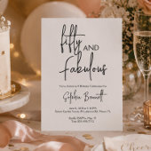 Invitation Cinquante ans et Fabuleux Script Fête d'anniversai