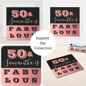 Serviette En Papier 50 et fabuleux Rose Gold 50e fête d'anniversaire