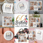 60th Birthday Photo Collage sixty years old Script Legpuzzel