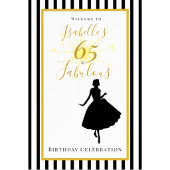 Invitation d'anniversaire 65 ans & Fabuleux Noir &