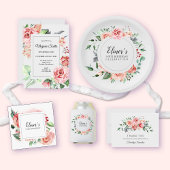 Invitation Soirée élégante rose florale 70e anniversaire