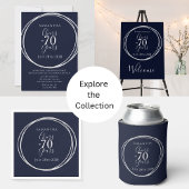 Serviette En Papier 70e anniversaire Marine Argent Cheers à 70 ans fêt