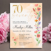 Invitation Douce Fleur Sauvage 70e Anniversaire Pour Elle