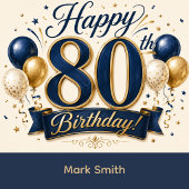 Invitation 80e anniversaire, réservez la date
