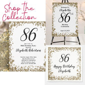 Elegant 86th Birthday Invitation For Her in Gold