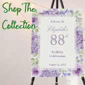 Invitation pour les 88 ans Élégante Fleur Violette