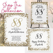 Elegant 88th Birthday Invitation For Her in Gold