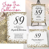 Elegant 89th Birthday Invitation For Her in Gold