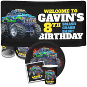 Invitation Monster Truck Cool Bleu 8e anniversaire Personnali