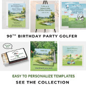 Invitation Fête d'anniversaire 90 ans thème golf masculin